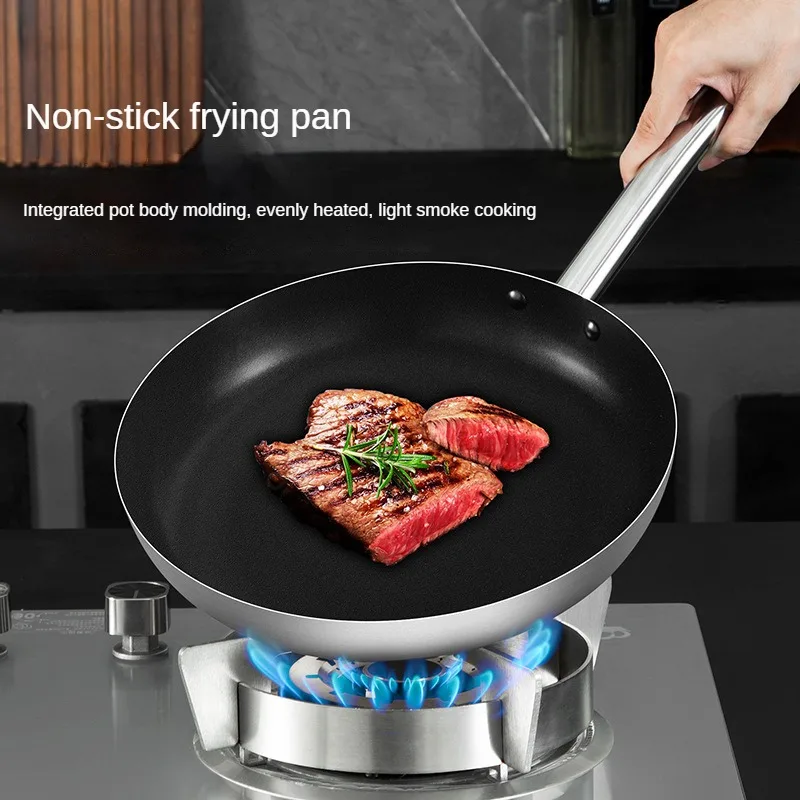 

Stainless Steel Frying Pan Kitchen Pans Non-stick Frying Pan Fried Eggs Commercial Cooking Pots Smoke-free Pans Wook Cookware