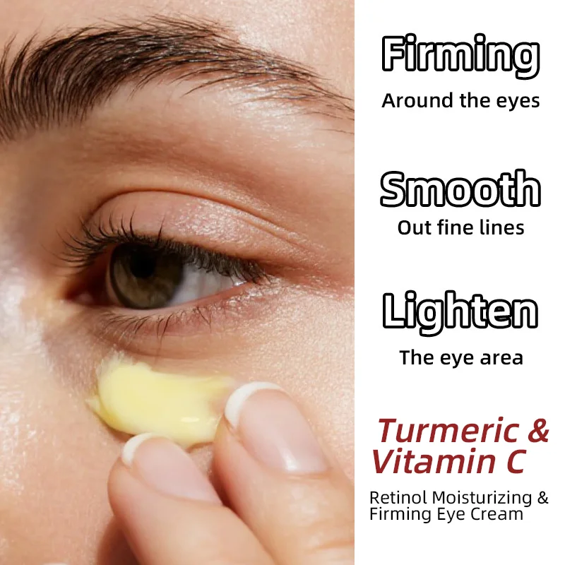 YUITIKUE Moisturizing and Firming Eye Cream, containing turmeric, vitamin C, and retinol, cleanses and nourishes the skin.