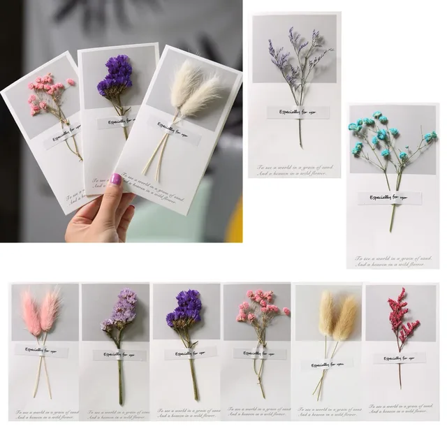 Dried Flower Greeting Cards Mother'S Day Cards Valentine'S Day Cards Birthday Cards Blessing Cards Wedding Cards Moving Gifts 1