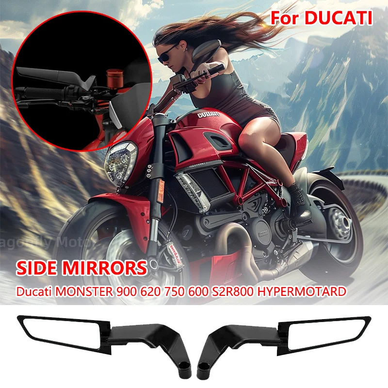 Per Ducati Monster 900 620 750 600 S2R800 Hypermotard Specchietti Moto Stealth Winglets Mirror Kit Per Ruotare Regolabile