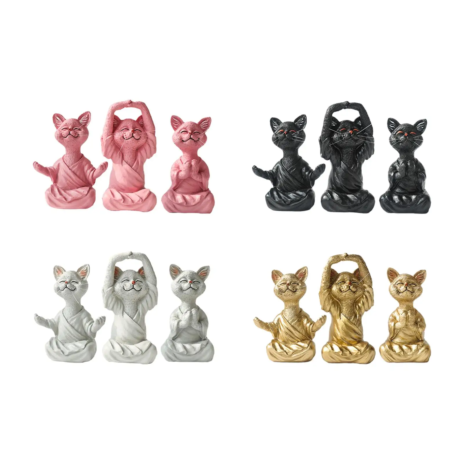 

3 шт., декоративные фигурки кошек для йоги
