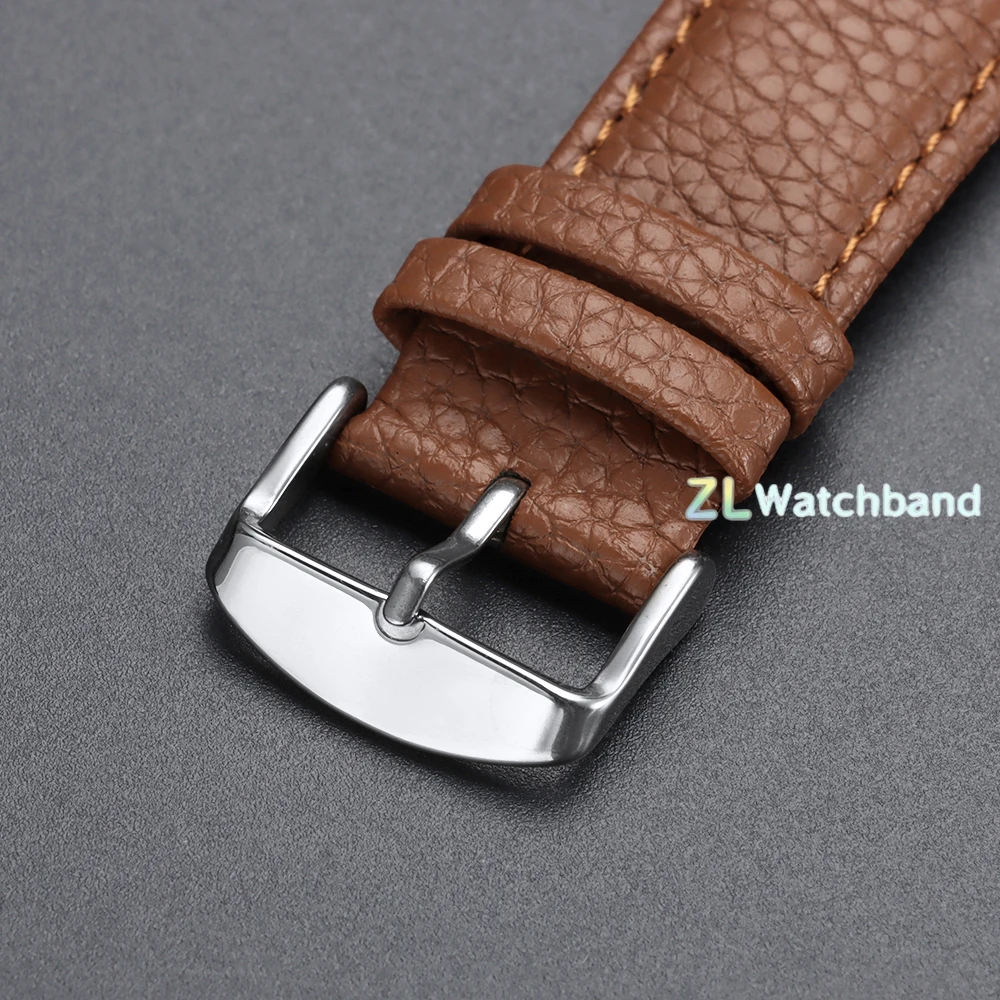 Elegant Lychee Pattern Leather Watch Band - Versatile Sizes