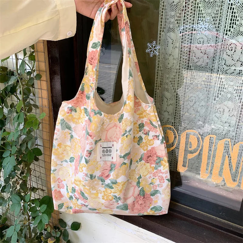 

Youda New Style Fashion Cotton Fabric Shoulder Bag for Women Vintage Floral Handbag Large Casual Capacity Shopper Tote Bags