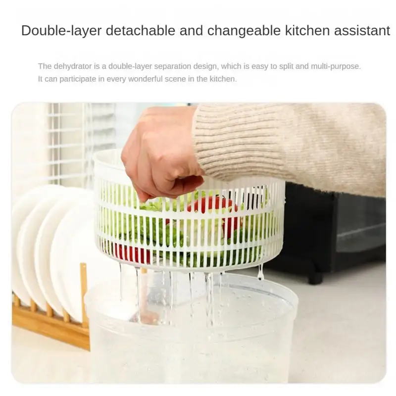 Vegetable Dehydrator Greens Washer Dryer Drainer Crisper Strainer Vegetables Salad Spinner Lettuce Leaf for Washing Drying Leafy vegetable dryer