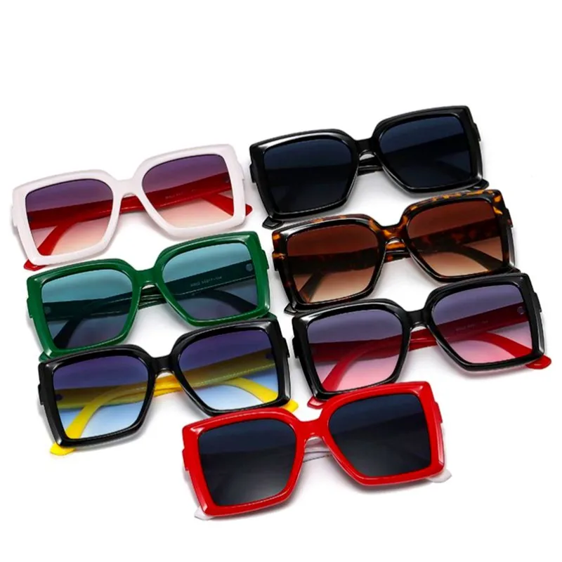

Oversized Square Sunglasses Fashion Vintage Multi Gradient Shades Eyewear Trendy Retro Brand Designer Outdoor Sun Glasses