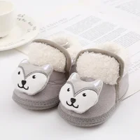 Babies' Lace-up Snow Boots Plush Patchwork Babies' Cotton-padded Shoes Toddler Winter Warm Non-skid Shoes 2