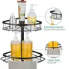 Stainless Steel Corner Shower Caddy Tension Pole Organizer Bathroom Shelf Stand Bathtub Storage Rack Non-Slip Design Rustproof 4