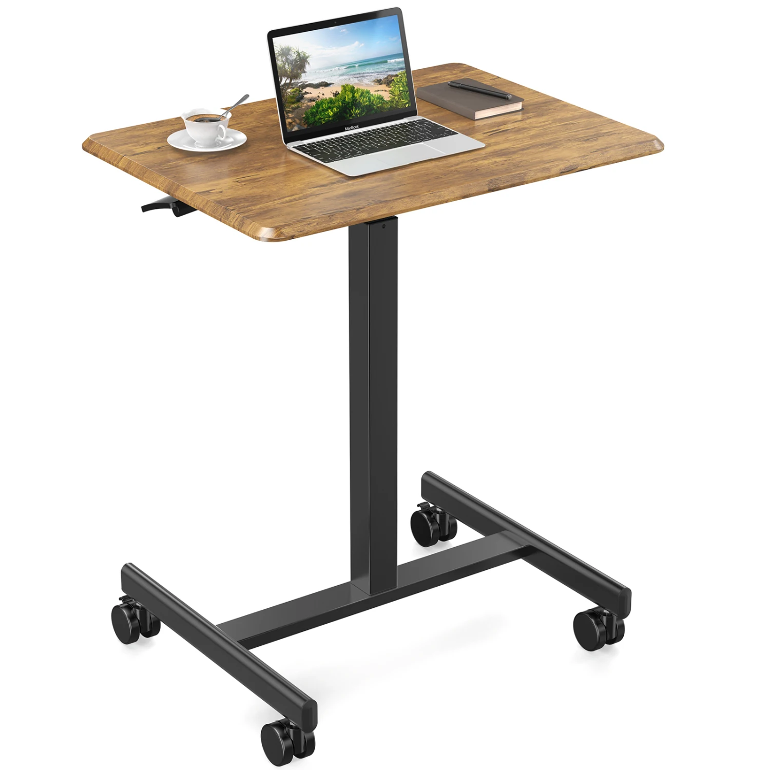 

Small Sweetcrispy Standing Rolling Desk Cart - Portable Mobile Laptop Computer Desk for Home - Crispy and Convenient Standing De