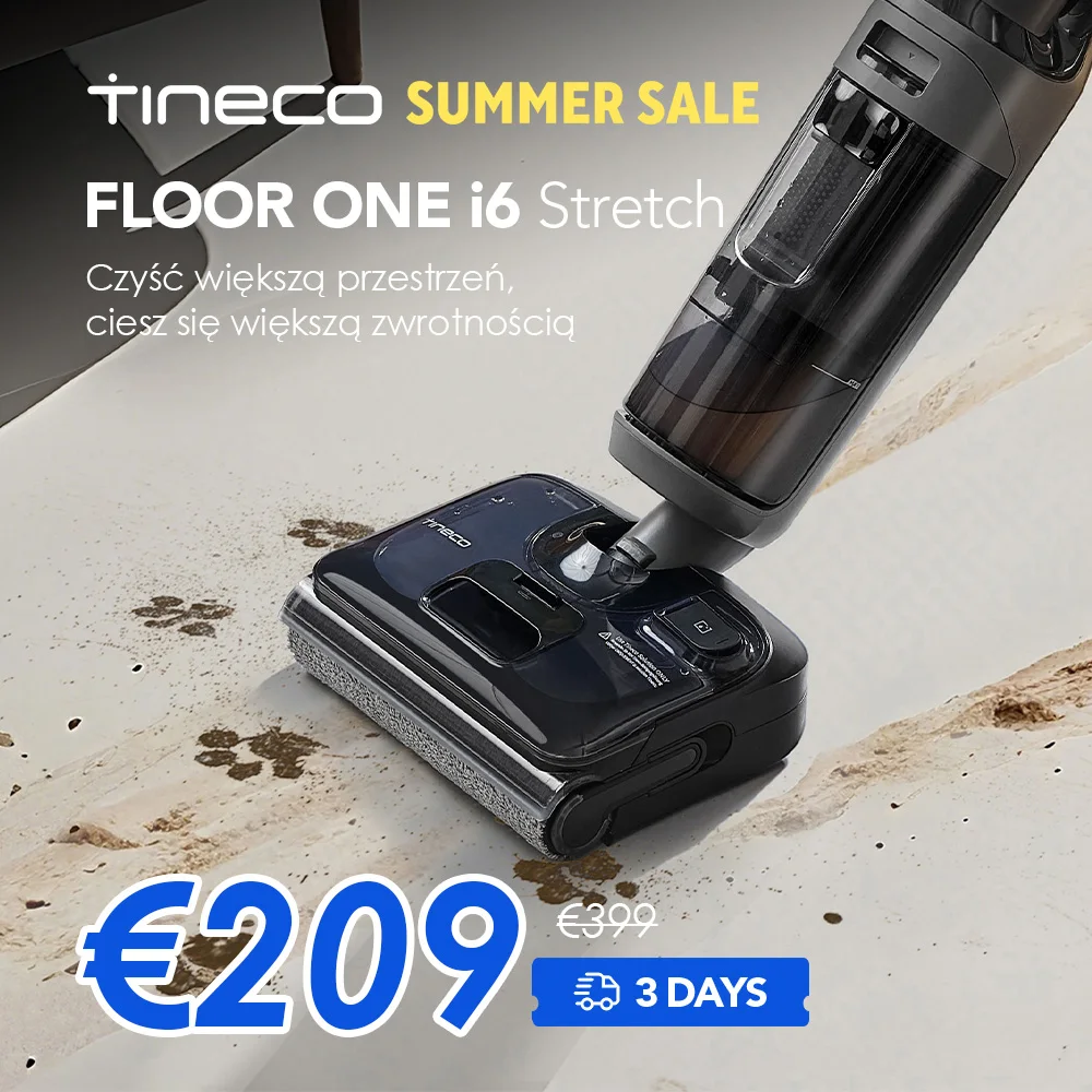 Tineco Floor ONE I6 Stretch do pracy na mokro i sucho z EU za $227.37 / ~853zł Tineco Floor ONE I6 Stretch do pracy na mokro i sucho z EU za $227.37 / ~853zł