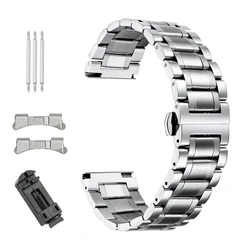 Elegant Stainless Steel Watch Band Strap - Premium Metal Wristband - 18mm (Silver)