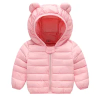 Boys Light Down Coat Girls Baby Warm Solid Color Hooded Jacket Autumn Winter New Children's Casual Fashion Outerwear 12M-5 Years 4