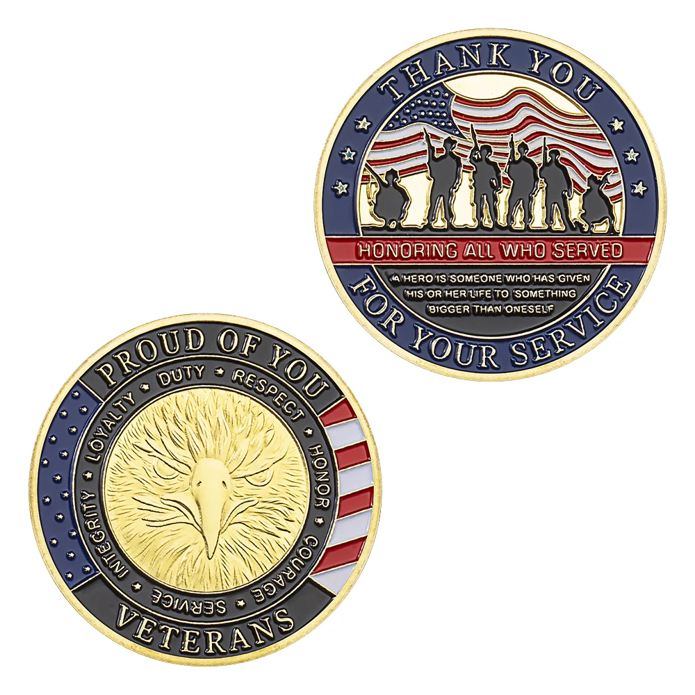 3 Pack Thank You for Your Service Military Coins AttaCoin Veteran Gift Series 