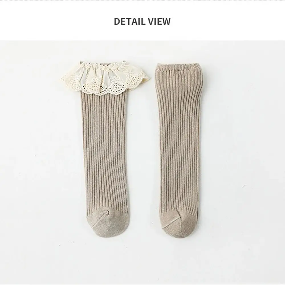 Soft Cotton Lace Stuff Princess Children Sock Baby Girls Knee High Socks Ruffle Leg Warmers Cute Girl Socks For 0-8 Years
