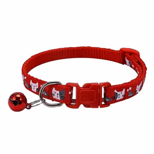 패션 애완 동물 고양이 칼라 다채로운 패턴 귀여운 벨 조절 고리 고양이 새끼 고양이 DIY 애완 동물 액세서리 2