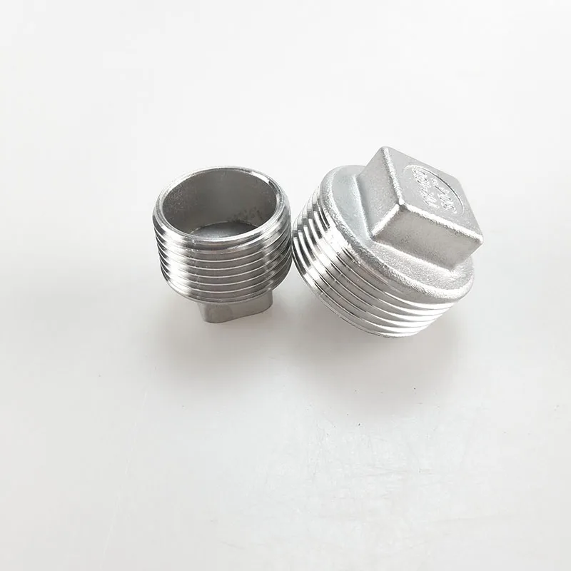 

BSPT DN8 DN10 DN15 DN20 DN25 DN32 DN40 Stainless Steel SS304 Threaded Male Malleable Square Head Pipe Plug For Water Gas Oil