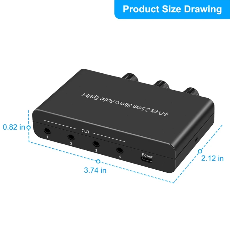1 입력 4 출력 3.5mm 스테레오 오디오 분배기 오디오 헤드폰 분배기