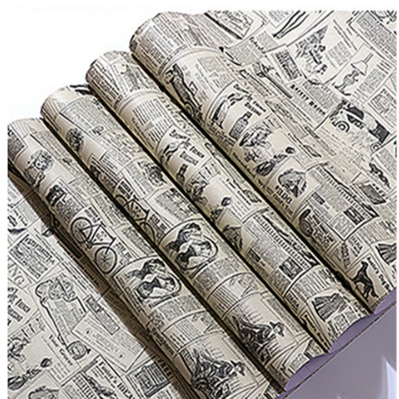 Retro Self Adhesive Newspaper Vinyl Wallpaper In Rolls Vintage Pvc Wall Sticker Cabinet Table Photo Wallpapers Home Decoration