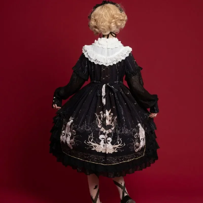 Sweet Long Sleeve Lolita Midi Dress Reunion World ~ By OCELOT lolita dress lolita suspender dress suspender dress lolita skirt