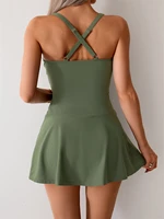 Solid Two Pieces Swimsuit 2026 Women Ruched Tankini Beach Dress Swimwear With Shorts Female Bathers Bathing Swimming Suit Summer - Image 2