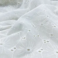 Embroidery Lace 100% Cotton Fabric Water Soluble Hollow Flower Sewing For Girl Dress Garment DIY Curtain Scarf Material 3