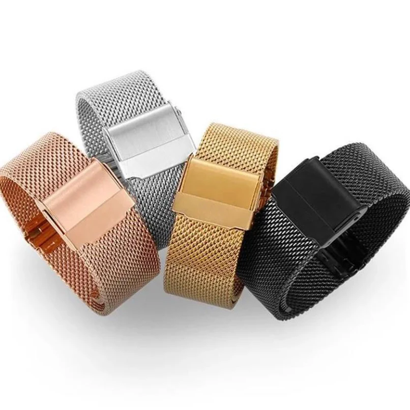 Stainless Steel Woven Mesh Watch Band Bracelet - Universal Replacement Strap