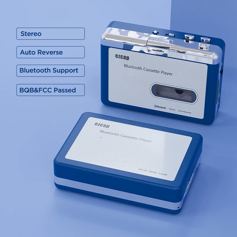 ヘッドフォンジャック付きBluetoothカセットプレーヤー,ステレオ
