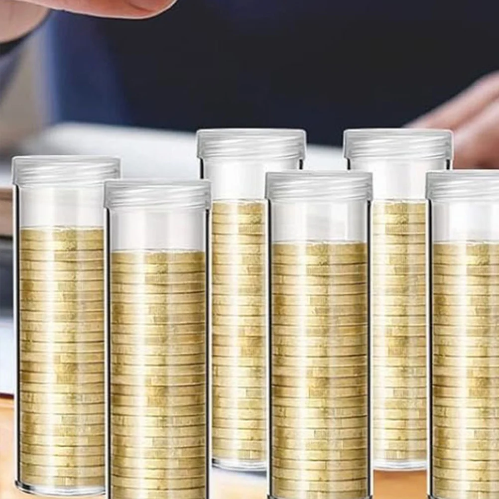 6pcs Diameter 30mm Clear Coin Storage Tubes Plastic Coin Boxes Coin Storage Coin Collection Coin Protectors For Quarters Coin Co 6