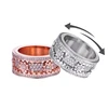 Stainless Steel Gear Wheel Style Ring CZ Zircon Rotating Relieve Stress Artifact Circle For Men Women Unisex-Adult Ring Jewelry 1