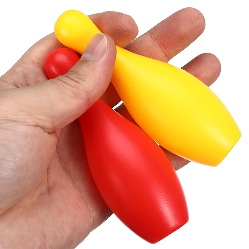 Mini set da bowling in plastica 2 palline e 10 pin Sport all'aria aperta Esercizio indoor Intrattenimento Puntelli Gutterball Divertente set da bowling TMZ - immagine 3