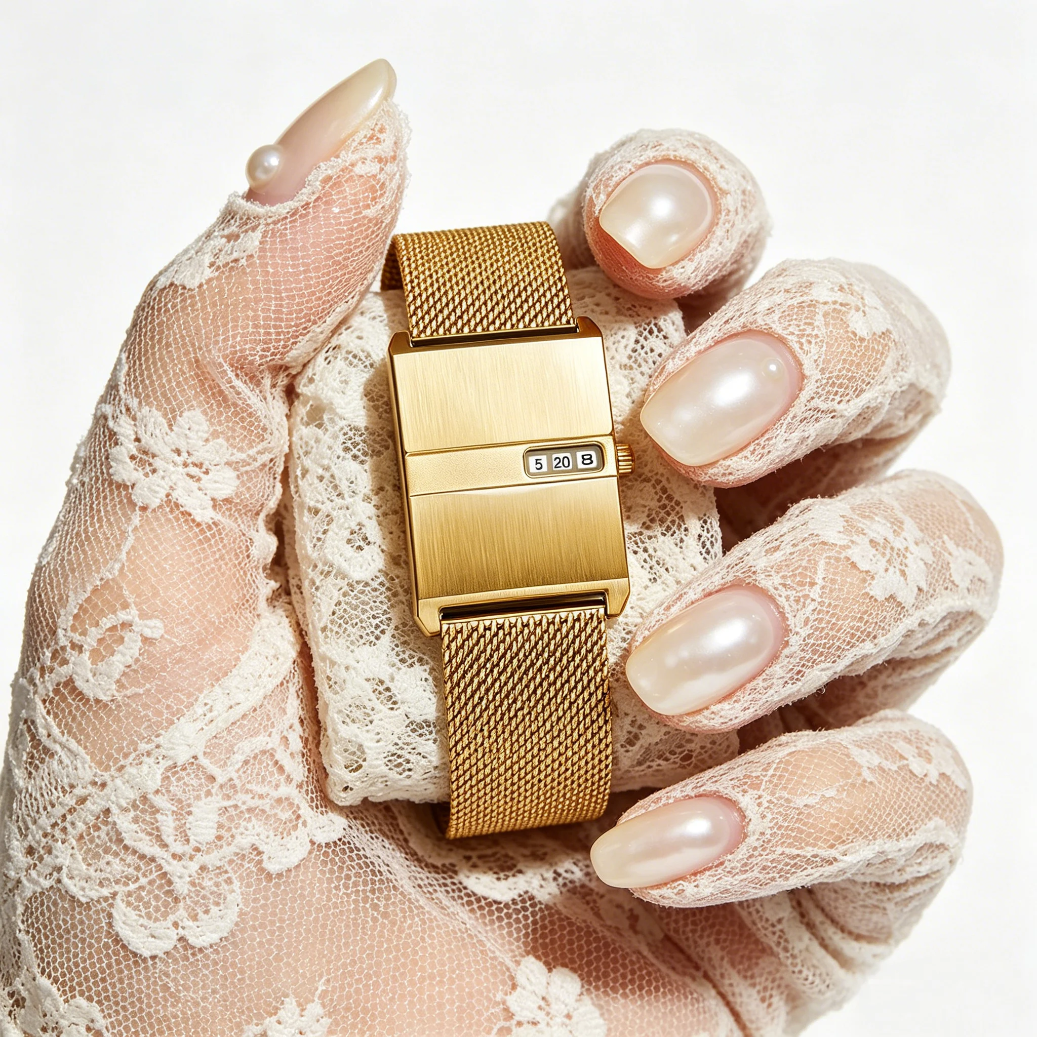 Elegant Retro Ladies' Watch with Large Dial and Digital Calendar