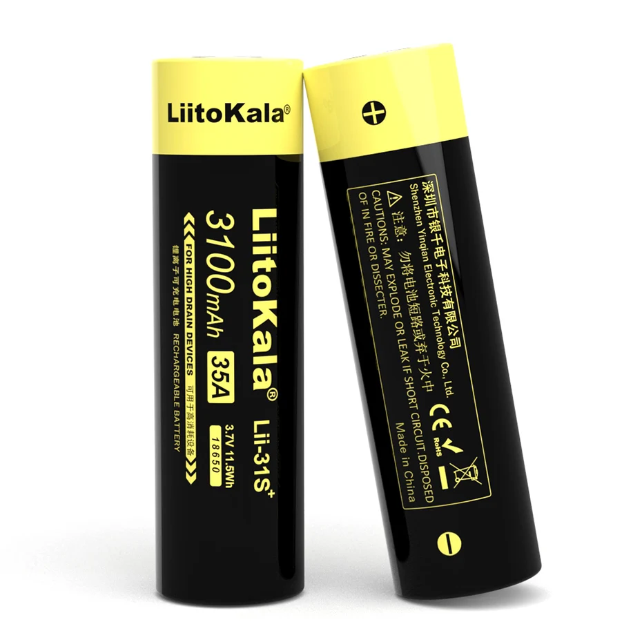 New LiitoKala  Lii-31S 18650 Battery 3.7V Li-ion 3100mA 35A Power Battery For High Drain Devices. images - 6
