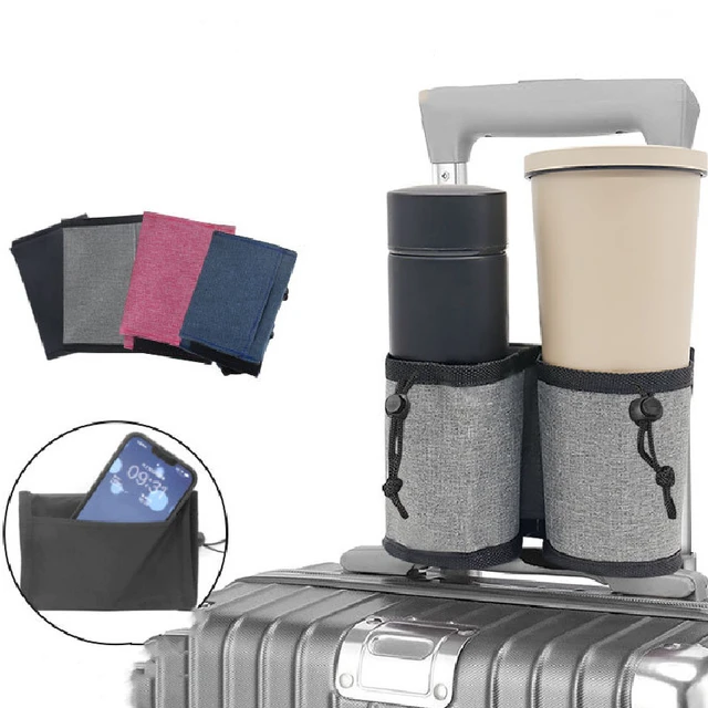 Luggage Travel Cup Holder Durable Free Hand Travel Luggage Drink Bag Travel  Cup Holder Storage Bag Fits All Suitcase Handles - AliExpress