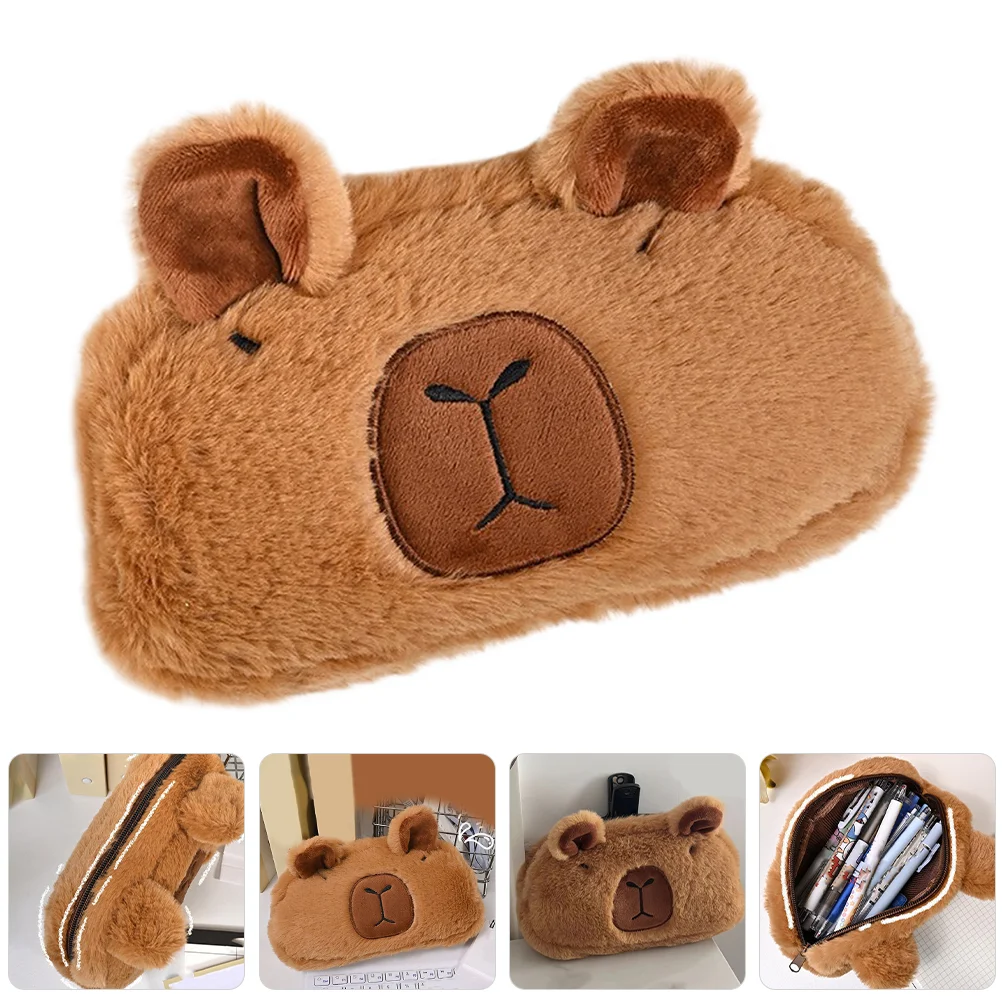 

Plush Pencil Case Cartoon Carrying Bag Storage Cute Stationery Household Holder Portable Adorable