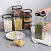 Food Storage Kitchen Containers Plastic Box Jars for Bulk Cereals Kitchen Organizers for Pantry Organizer Jars With Lid Home Set 4