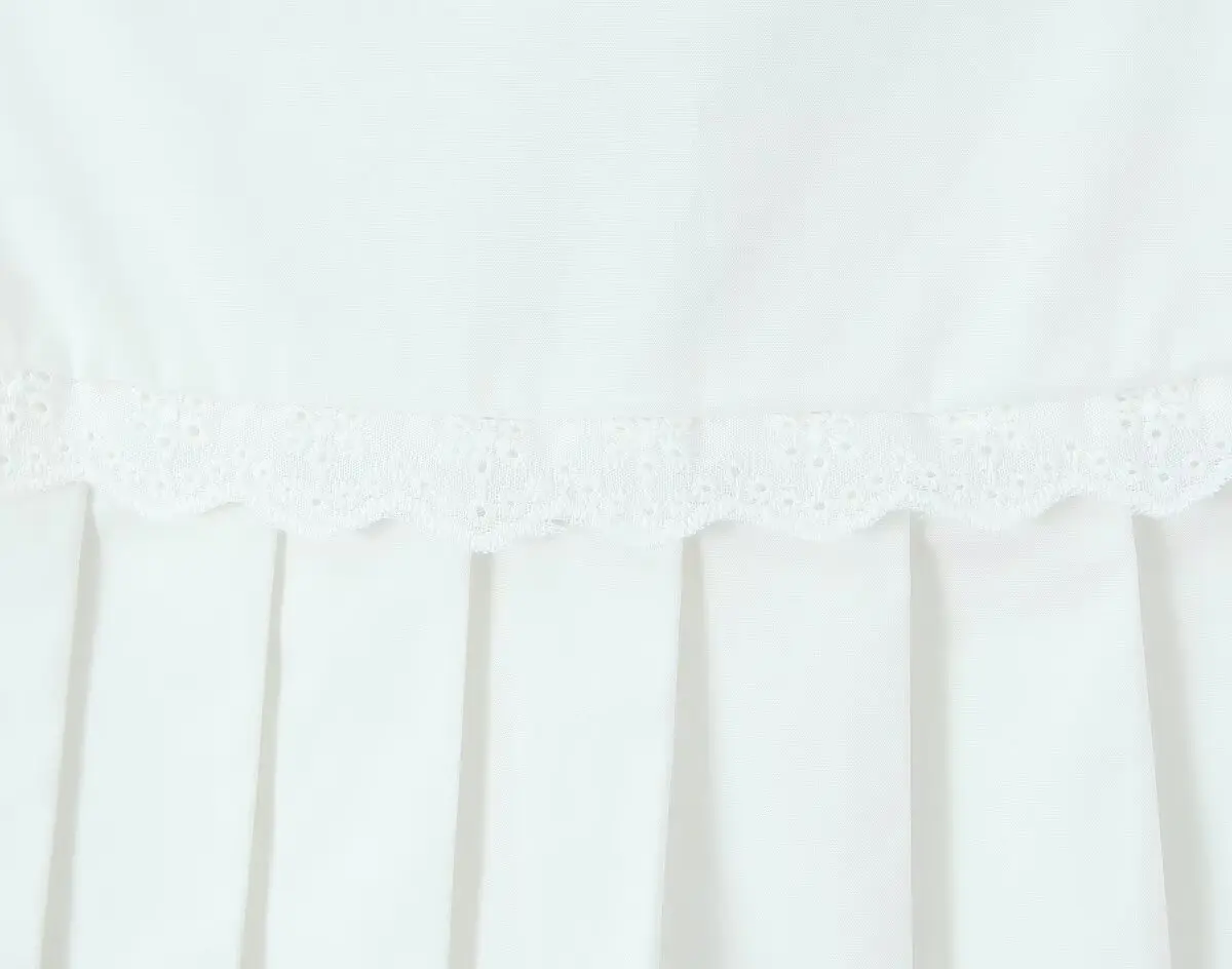 HH Damenrock-Set mit Spitzenpuppenkragen, französischer Taille, einreihigem Kurzarm-Oberteil und Sommer-Spitzenbesetztem Faltenrock – Detail 19