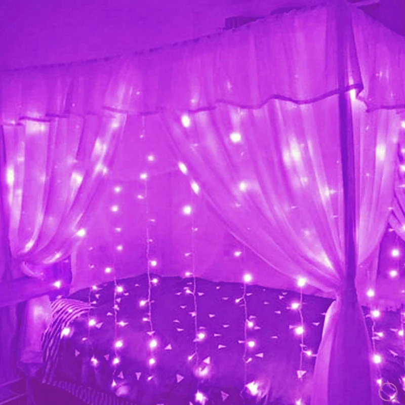 USB Remote Curtain LED Light String Bedroom Window Christmas Fairy Lgihts New Year 2025 Garland Lamp Holiday Wedding Decoration