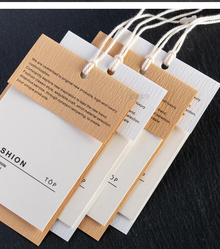 Modisches weißes Hängeetikett für Kleidung, Kragenetiketten, die Spot-Damenkleid-Design herstellen – Detail 1
