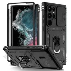 Heavy Duty Protective Case with 360° Rotating Kickstand and Camera Guard for Samsung A15 (4G 5G) (Black)