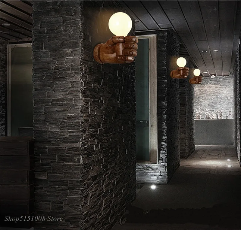 Loft Style Nordic Resin Metal Wall Sconce Art Decor left hand right hand bedside Wall Light for Home Lamp Indoor Lighting