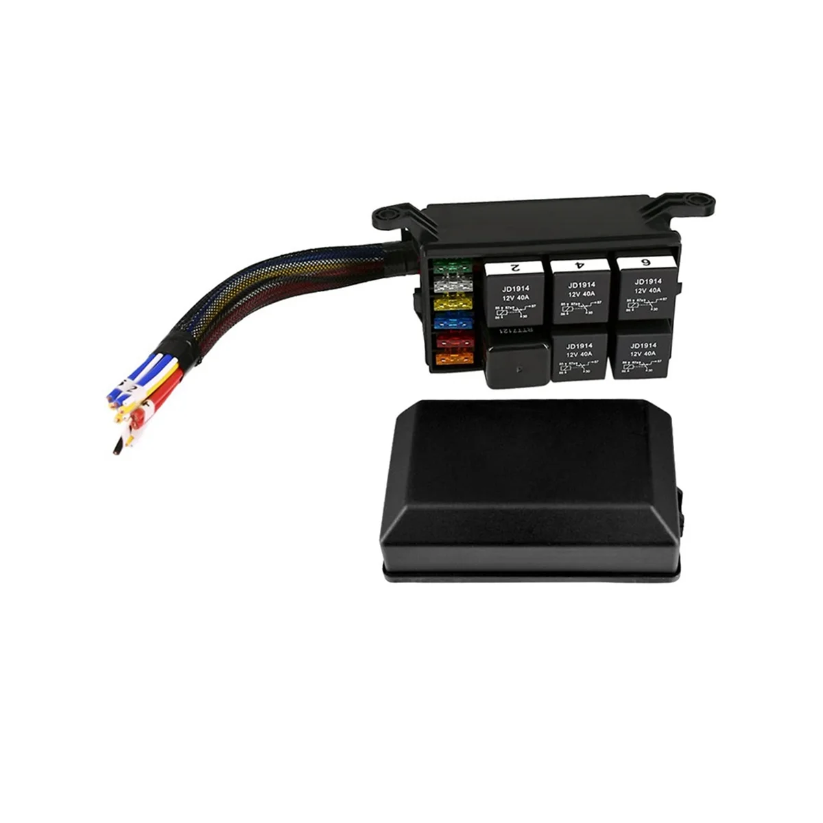 

12V Automotive Fuse and Relay Box, with Pre-Wires, Waterproof Fuse Relay Block, Universal Fuse Block and Relay