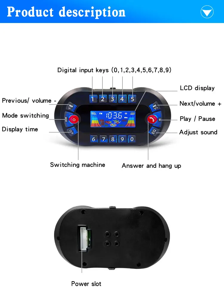 Motorcycle Bluetooth Speaker Amplifier Output 2.1A Music MP3 Player Burglar Alarm Siren USB FM Radio Stereo LoudSpeaker MT730 portable radio,portable speaker,motorcycle speaker