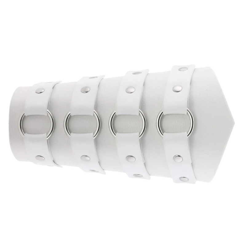 Cosplay Arm Armour Medieval Arm Guards for Male Role Play Pirate PU Knight Gauntlet with Round Buckle Halloween Supply