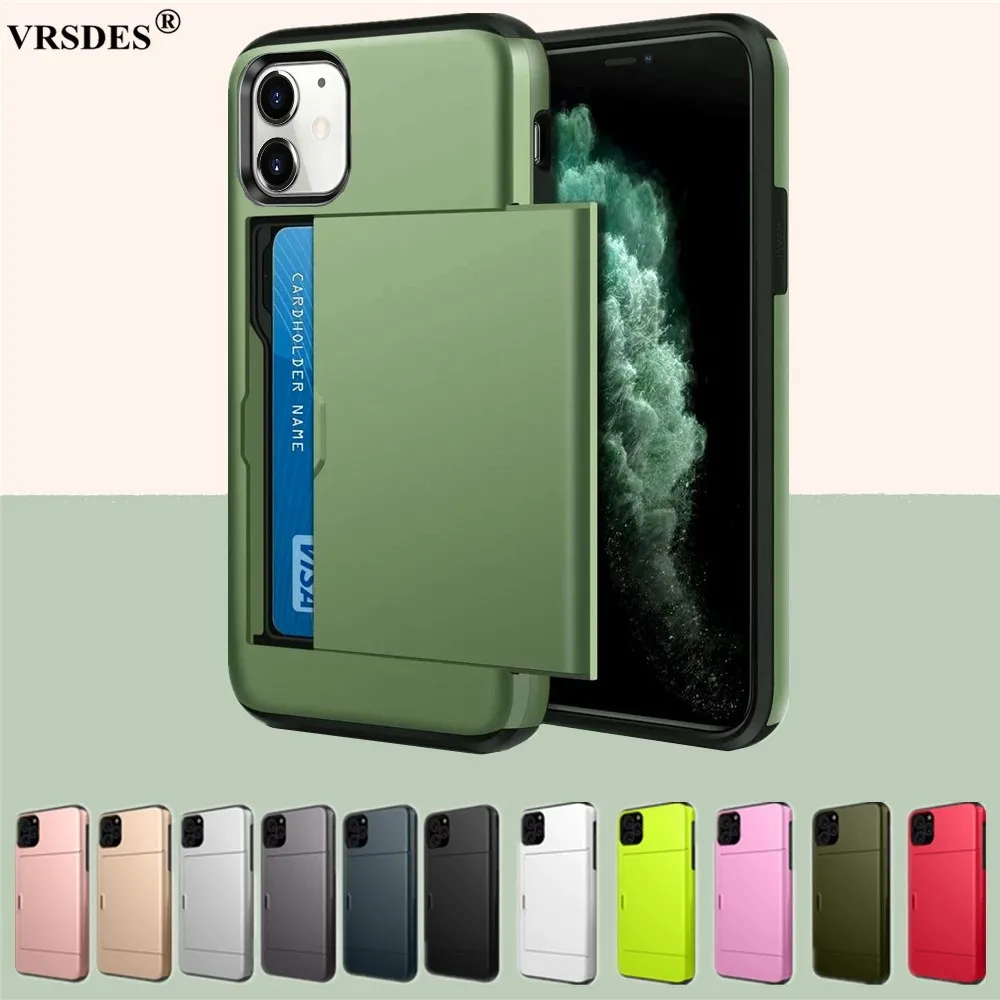 Cover Per Slot Per Schede Di Diapositive Di Lusso Per Iphone 12 11 Pro Max 12 Mini Custodia Coque Cover Per Iphone 12Pro 11 12 Pro Max Funda