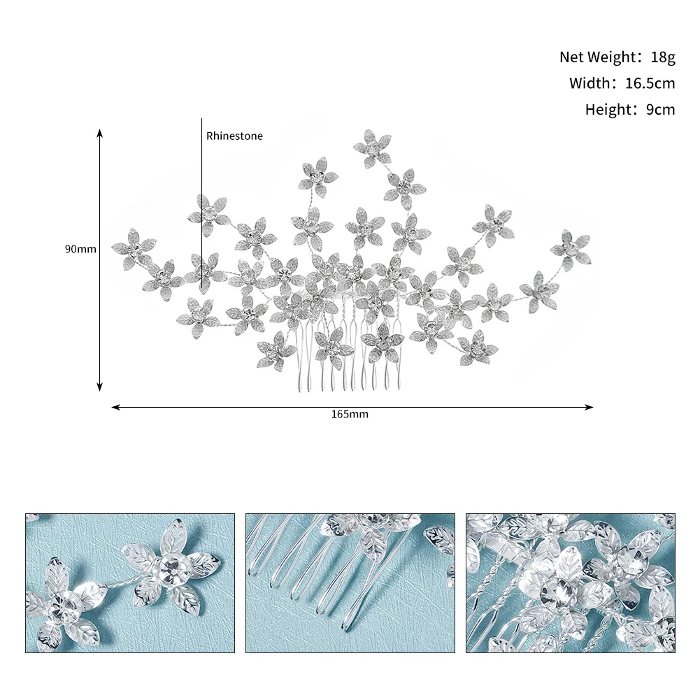 S05ffbf2bb7024a578b43f5c2ae1382ccV Bridal Wedding Hair Accessories Crystal gold Silver Color Hair Combs for Women Bride Headpiece Party Jewelry Bridesmaid Gift Mallzona