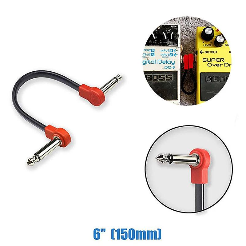 

Guitar Pedal Cables Right Angle Plug 10cm/15cm/20cm Guitar Patch Cable Portable Instrument Effects Pedal Patch Cable