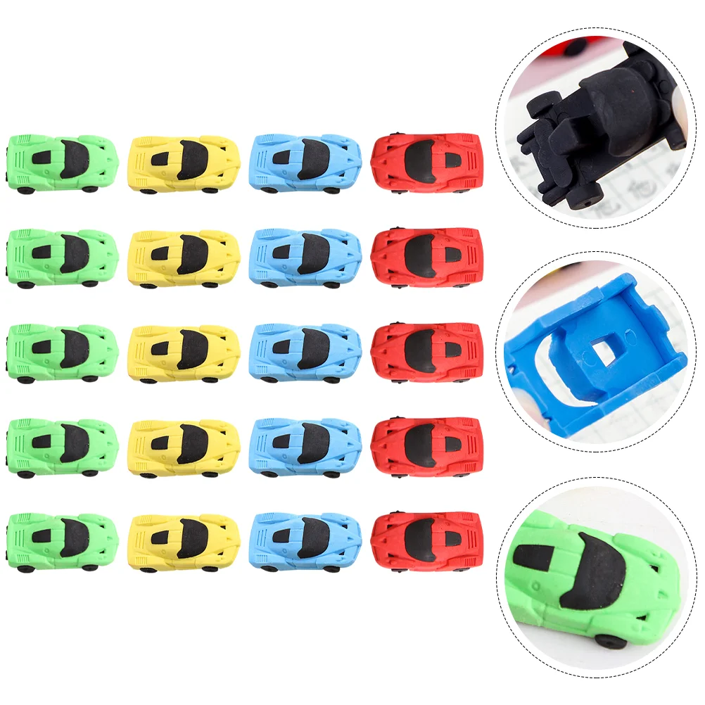 

20 Pcs Car Eraser Vehicle Erasers Toys for Kids Puzzle Cars Kindergarten Unique Student