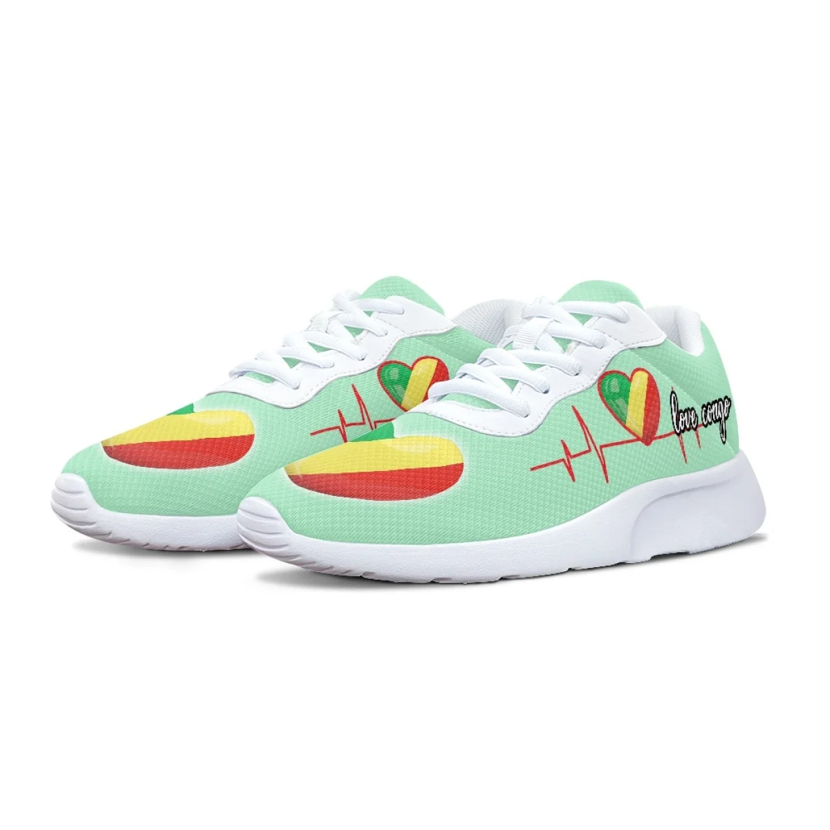 Republic of Congo Flag Pattern Breathable Soft Women Casual Shoes Comfort Shock Absorbing Non-slip Ladies Sneaker for Outdoor