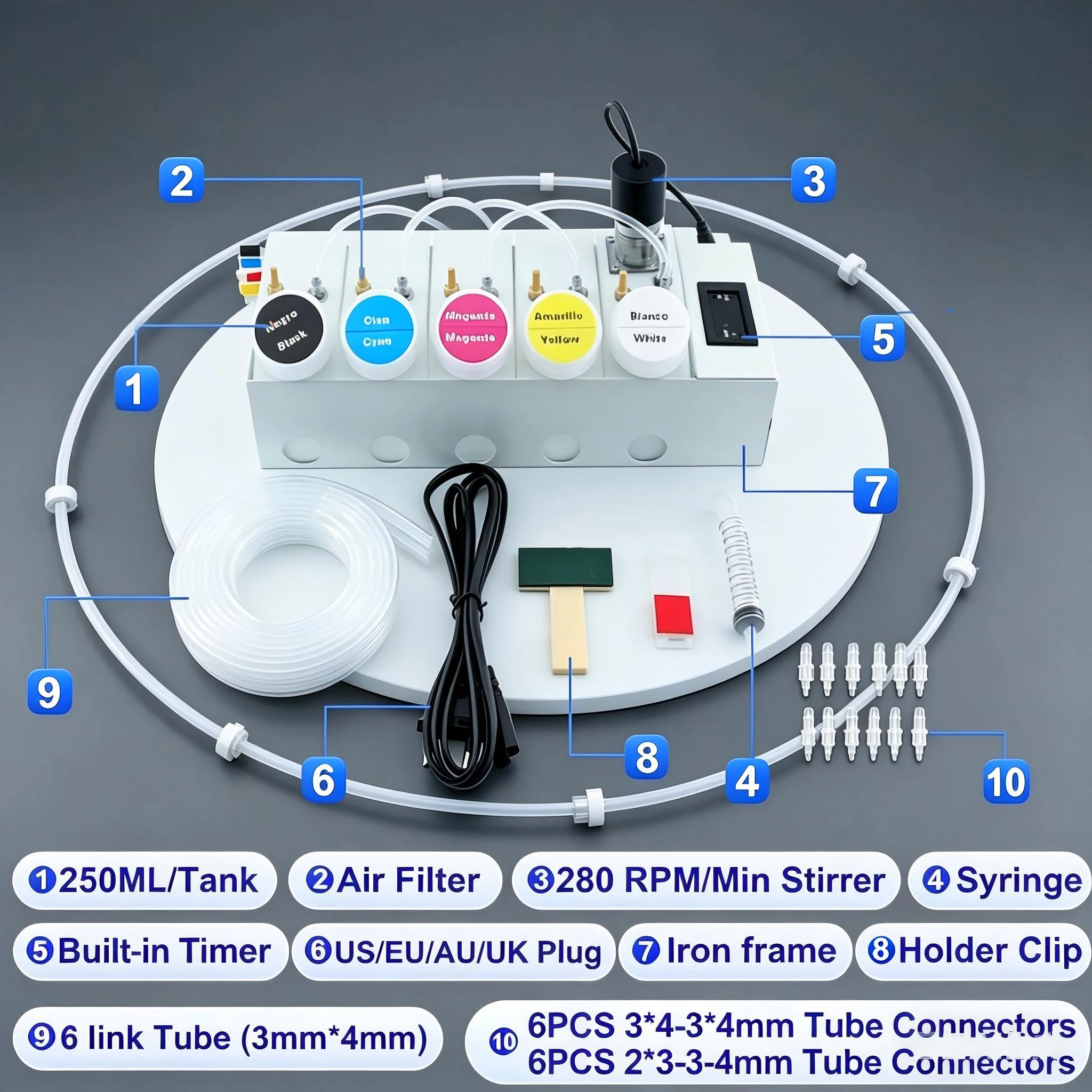 ET8550 XP15000 DTF CISS 잉크 시스템 변환 DIY 키트 범용 화이..