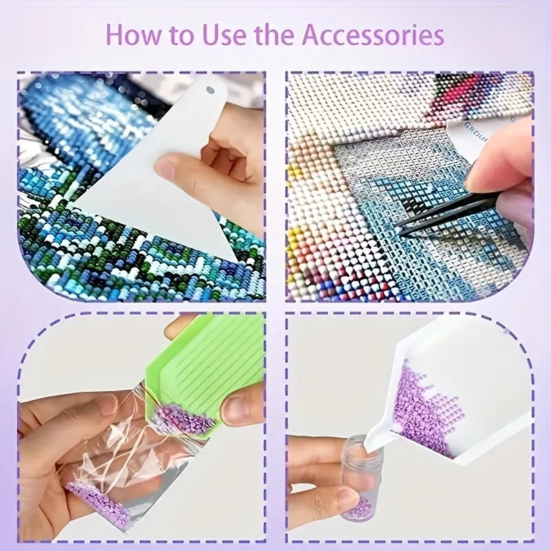 Diamond painting kit (29 pieces) DIY 5D diamond painting accessory combination kit, including diamond stitching pen, tweezers, d - 2