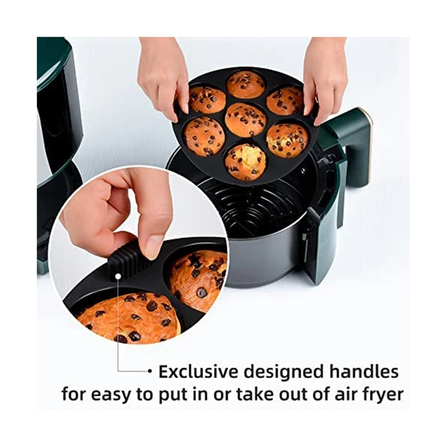 Silicone Muffin Pan for Air Fryer,Oven, Pot 8.4Inch Reusable Free Silicone  Baking Molds 2 Pack - AliExpress